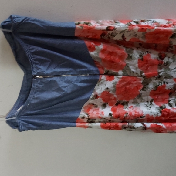 Plus Size 3X Denim and Lace HI Lo Strapless Dress 👗 😍 - Picture 6 of 10